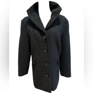 90s JM COLLECTION BLACK VINTAGE PEACOAT CASUAL MINIMALIST RELAX JACKET SZ XL